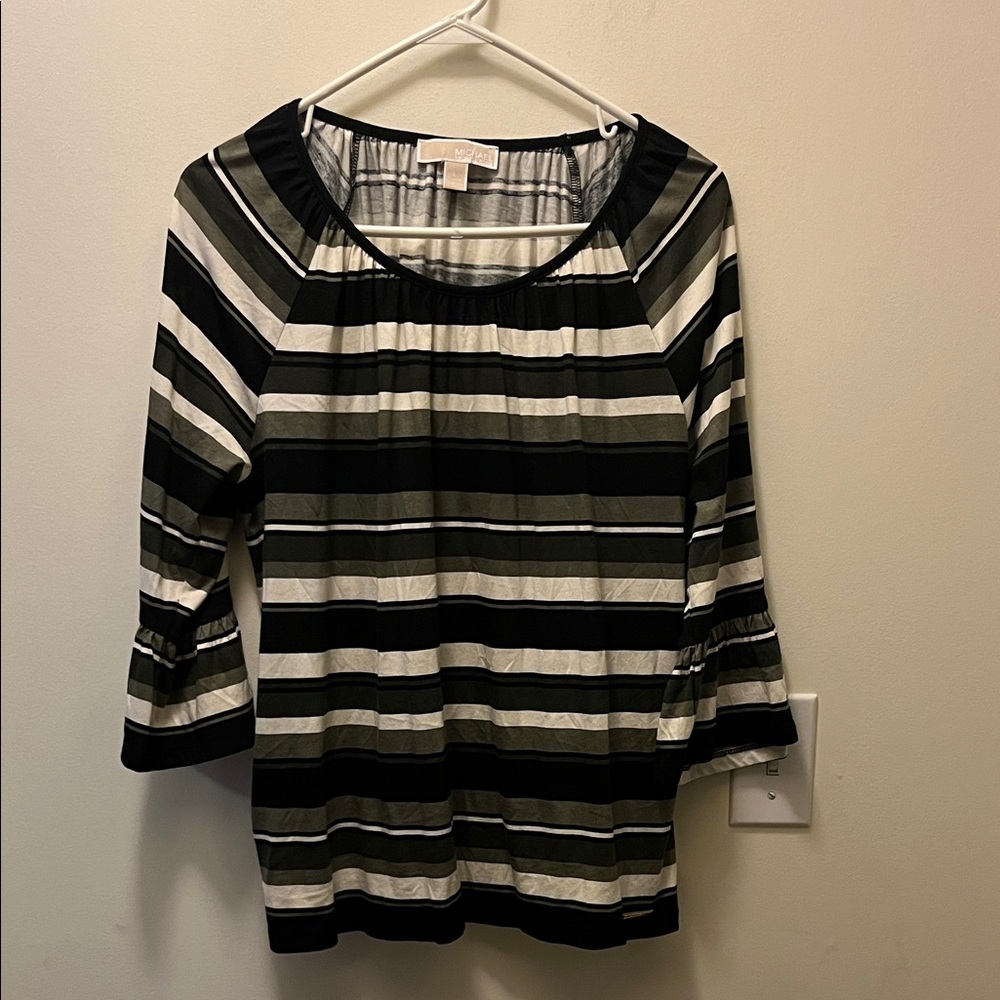 Michael Kors flowy Striped Blouse size Large